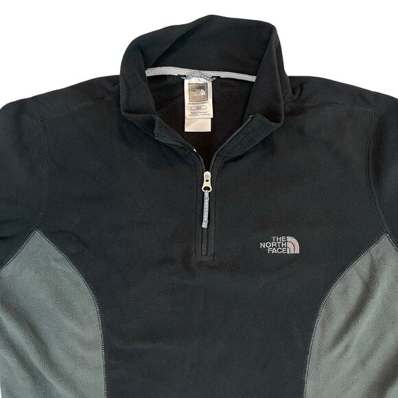 The North Face TKA 100 Pullover Women's M Black & Gray Fleece 1/4 Zip Mock Neck - Picture 2 of 16